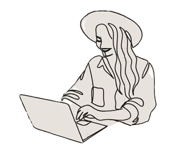 Woman writing at a laptop
